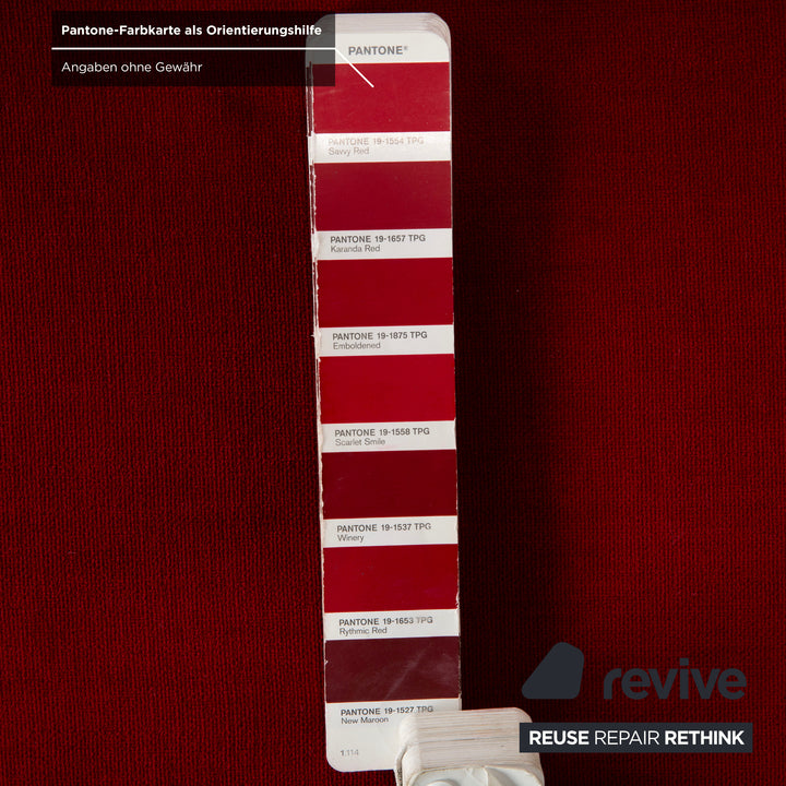 Ligne Roset Multy Stoff Dreisitzer Rot inkl. Armlehne Schlaffunktion Neubezug MALOU 138
