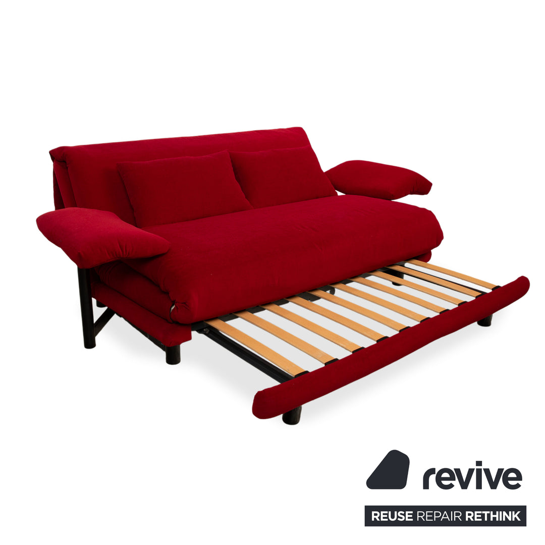 Ligne Roset Multy Stoff Dreisitzer Rot inkl. Armlehne Schlaffunktion Neubezug MALOU 138