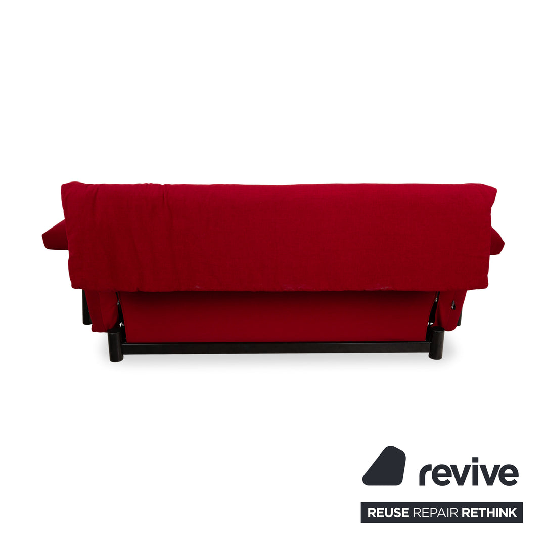 Ligne Roset Multy Stoff Dreisitzer Rot inkl. Armlehne Schlaffunktion Neubezug MALOU 138