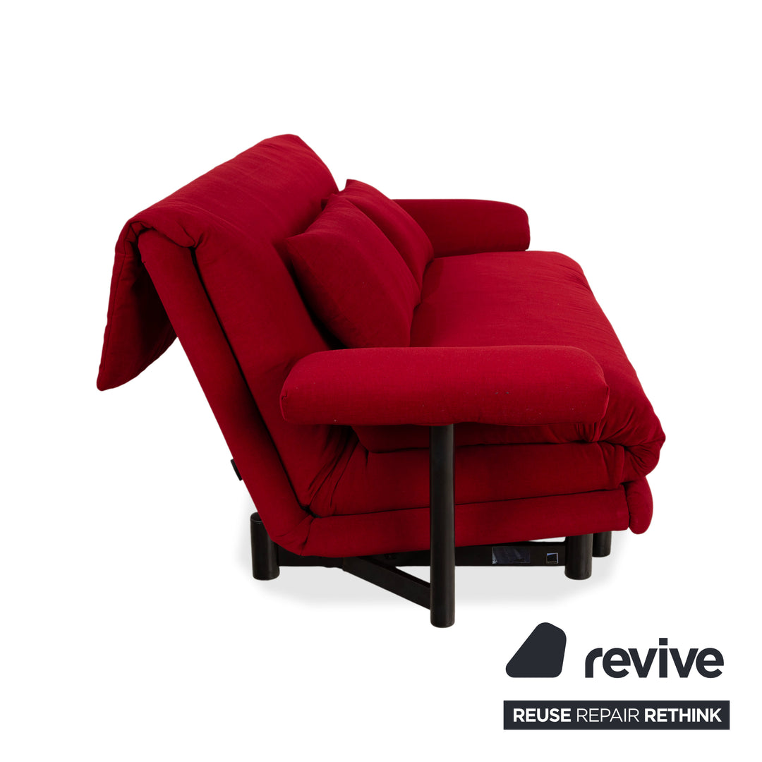 Ligne Roset Multy Stoff Dreisitzer Rot inkl. Armlehne Schlaffunktion Neubezug MALOU 138