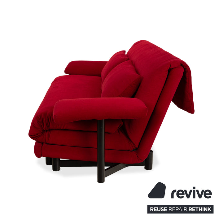 Ligne Roset Multy Stoff Dreisitzer Rot inkl. Armlehne Schlaffunktion Neubezug MALOU 138