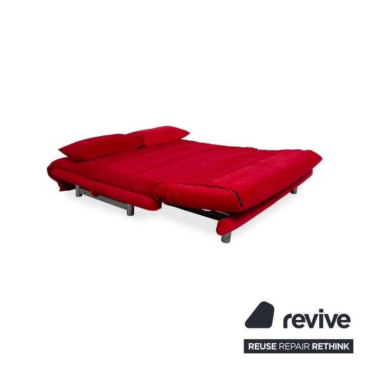 Ligne Roset Multy Stoff Dreisitzer Rot manuelle Funktion Schlaffunktion Neubezug  MELIA FR 850