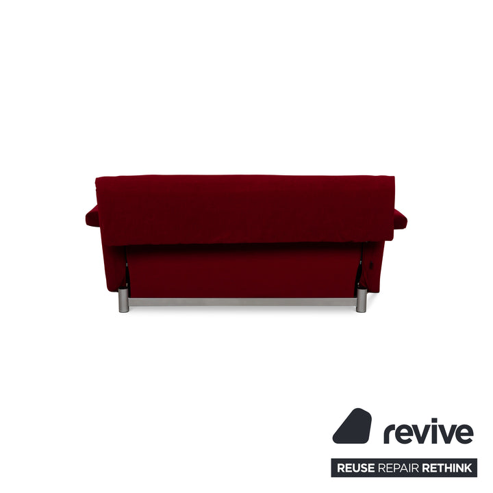 Canapé convertible 3 places Ligne Roset Multy en tissu rouge à fonction manuelle