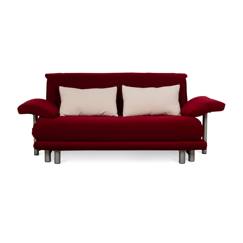 Ligne Roset Multy Fabric Three Seater Red Manual Function Sofa Bed