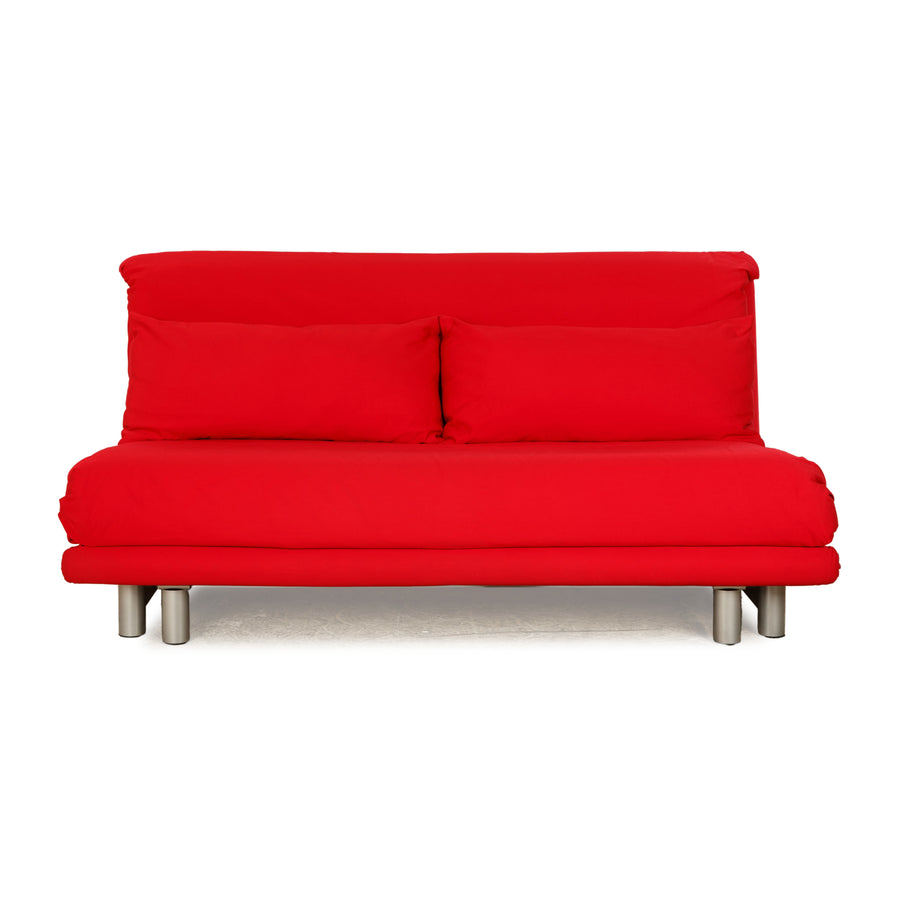 Ligne roset Canapé lit 3 places en tissu Multy rouge à fonction manuelle