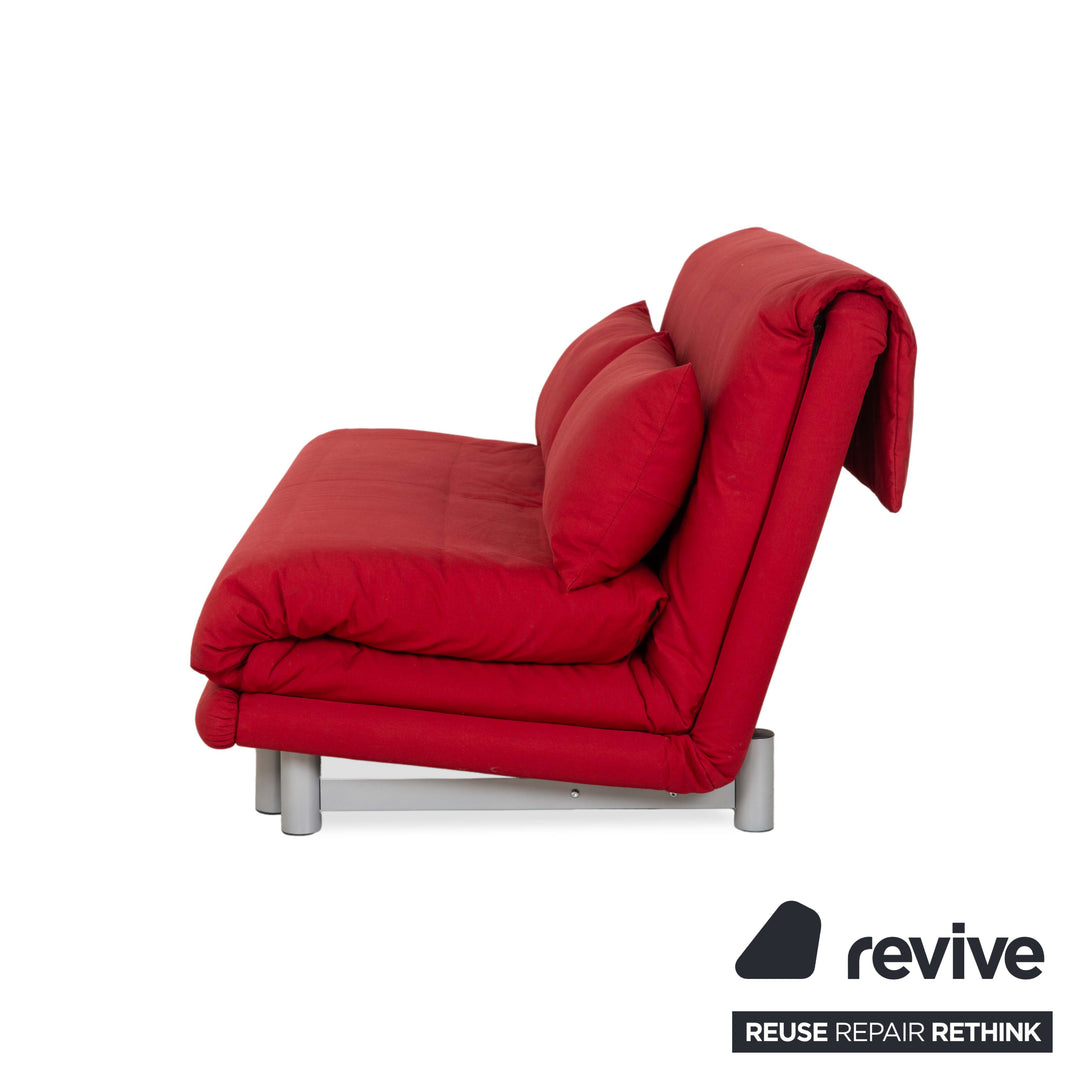Ligne Roset Multy stoffen driezitsbank rood handmatige functie slaapbank bank
