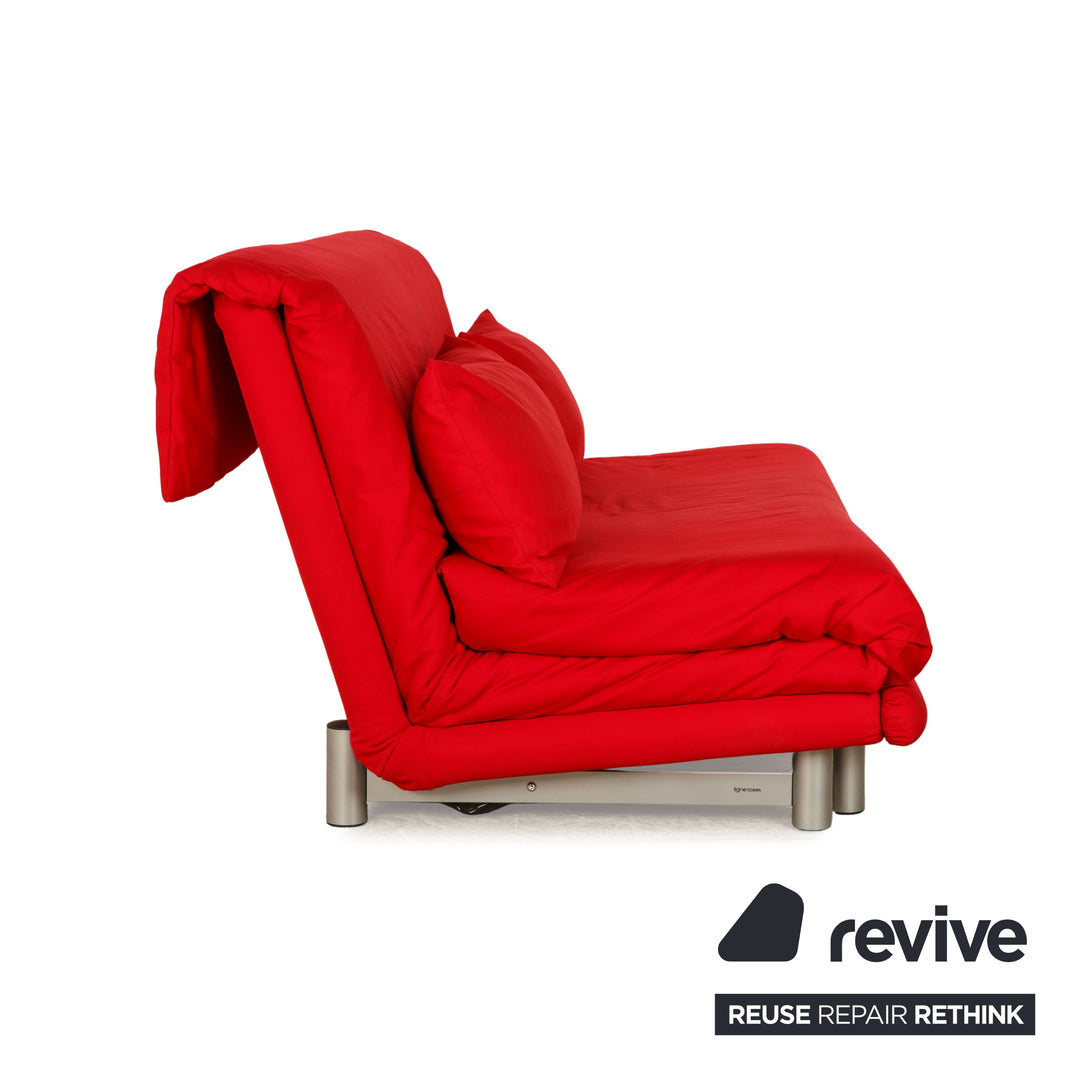 Ligne roset Canapé lit 3 places en tissu Multy rouge à fonction manuelle