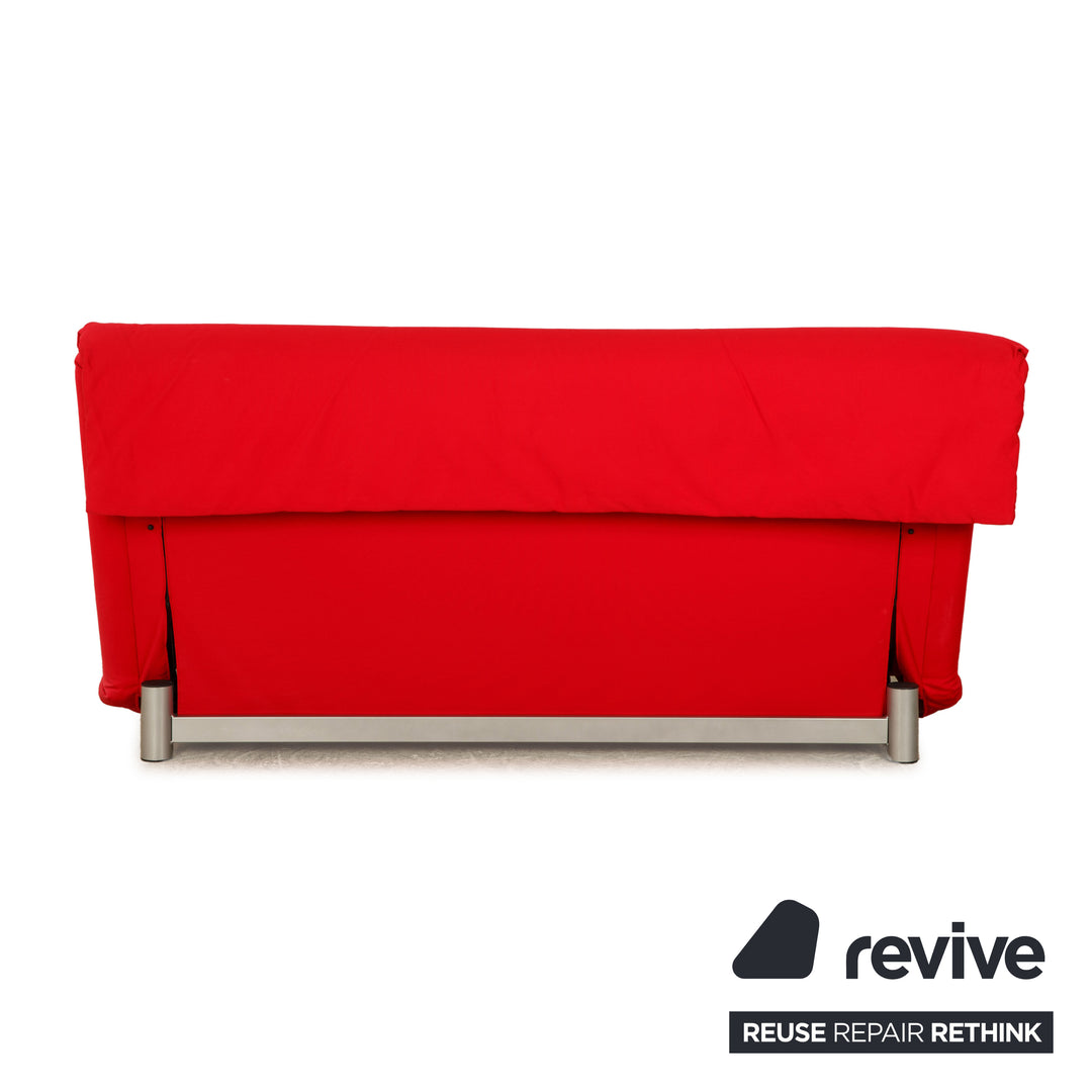 Ligne roset Canapé lit 3 places en tissu Multy rouge à fonction manuelle