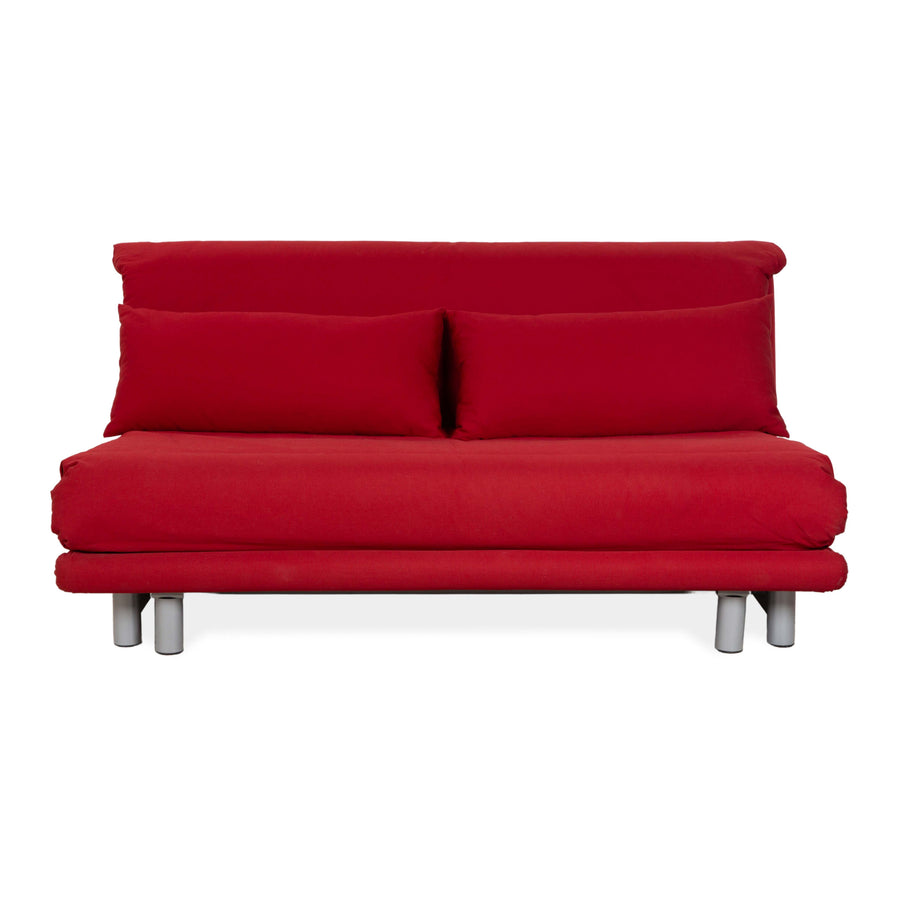 Ligne Roset Multy stoffen driezitsbank rood handmatige functie slaapbank bank