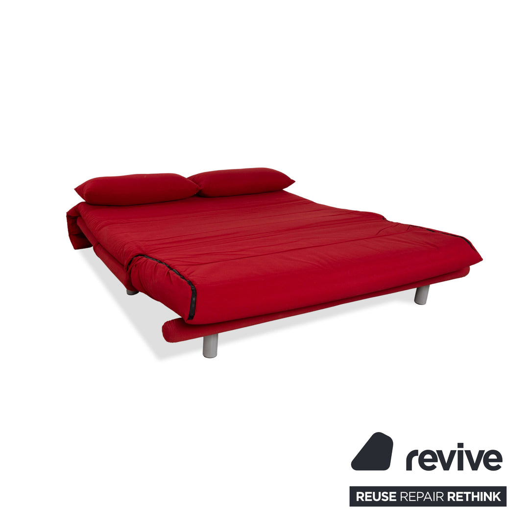 Ligne Roset Multy stoffen driezitsbank rood handmatige functie slaapbank bank