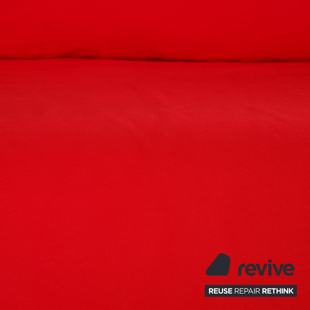 Ligne roset Canapé lit 3 places en tissu Multy rouge à fonction manuelle