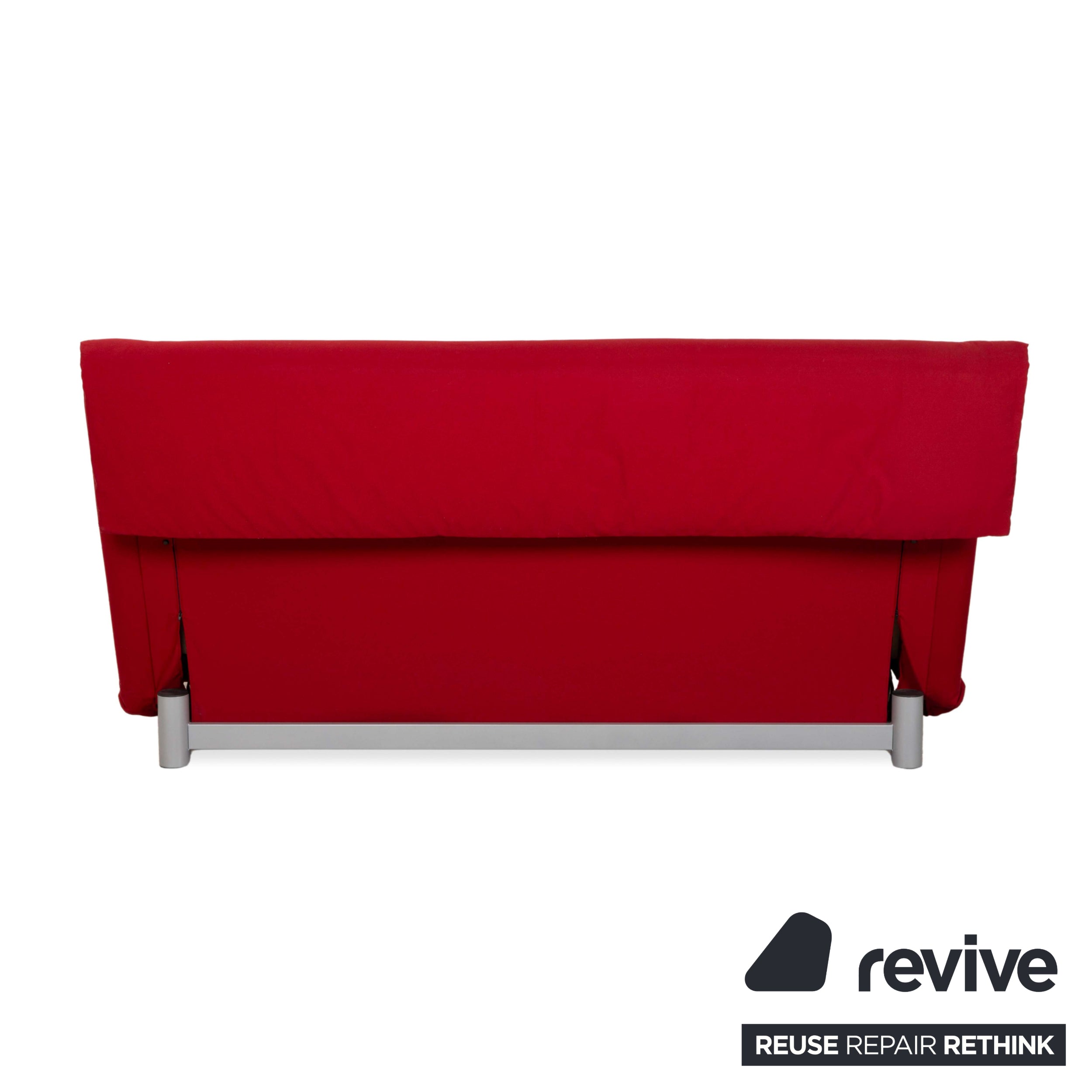 Ligne Roset Multy Fabric Three Seater Red Manual Function Sofa Bed Couch