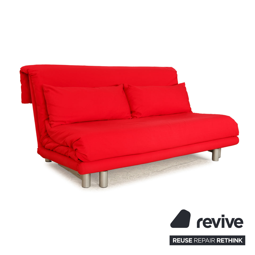 Ligne roset Canapé lit 3 places en tissu Multy rouge à fonction manuelle