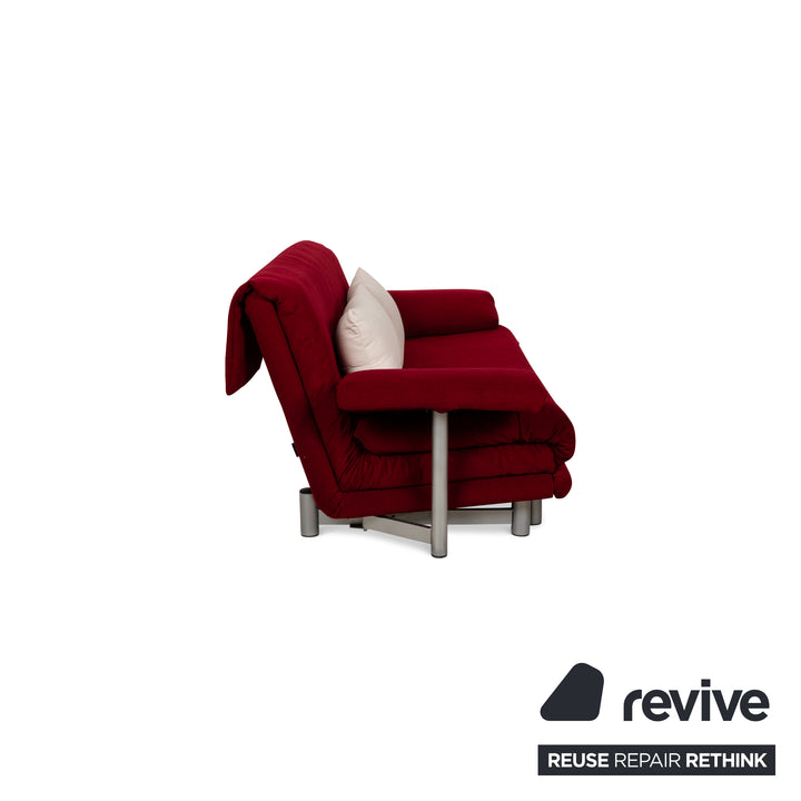 Ligne Roset Multy Fabric Three Seater Red Manual Function Sofa Bed