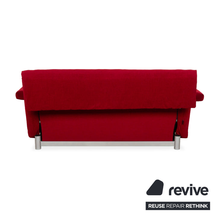 Canapé convertible 3 places Ligne Roset Multy en tissu rouge à fonction manuelle