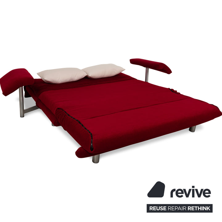 Ligne Roset Multy Fabric Three Seater Red Manual Function Sofa Bed