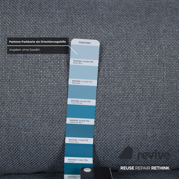 Ligne Roset Multy Stoff Dreisitzer Grau Schwarz manuelle Funktion Sofa Couch Schlafsofa Neubezug