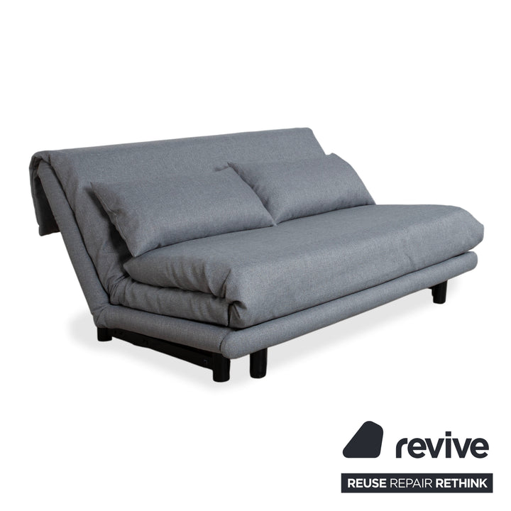 Ligne Roset Multy Stoff Dreisitzer Grau Schwarz manuelle Funktion Sofa Couch Schlafsofa Neubezug