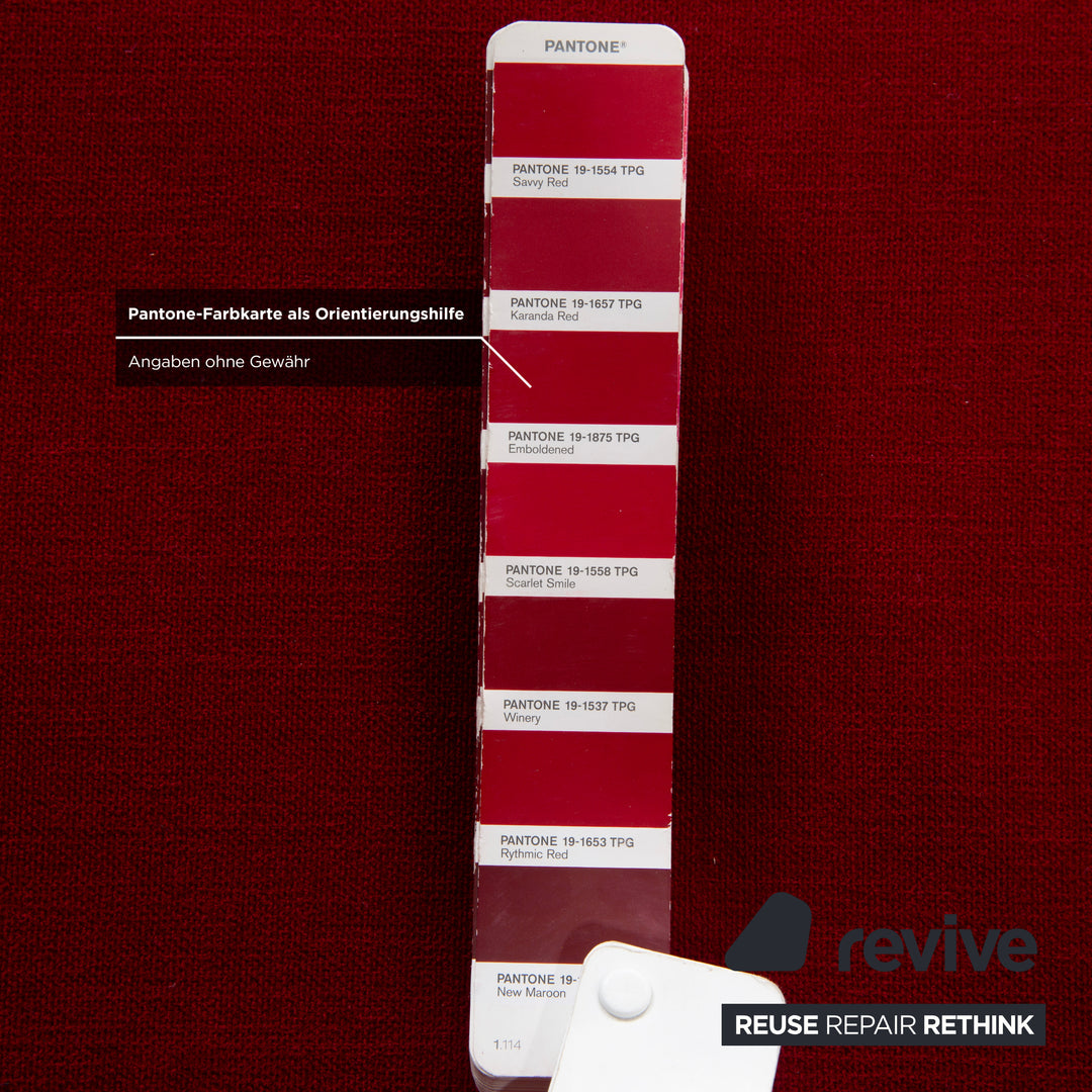 Ligne Roset Multy fabric three-seater red manual function sofa couch sleeper sofa