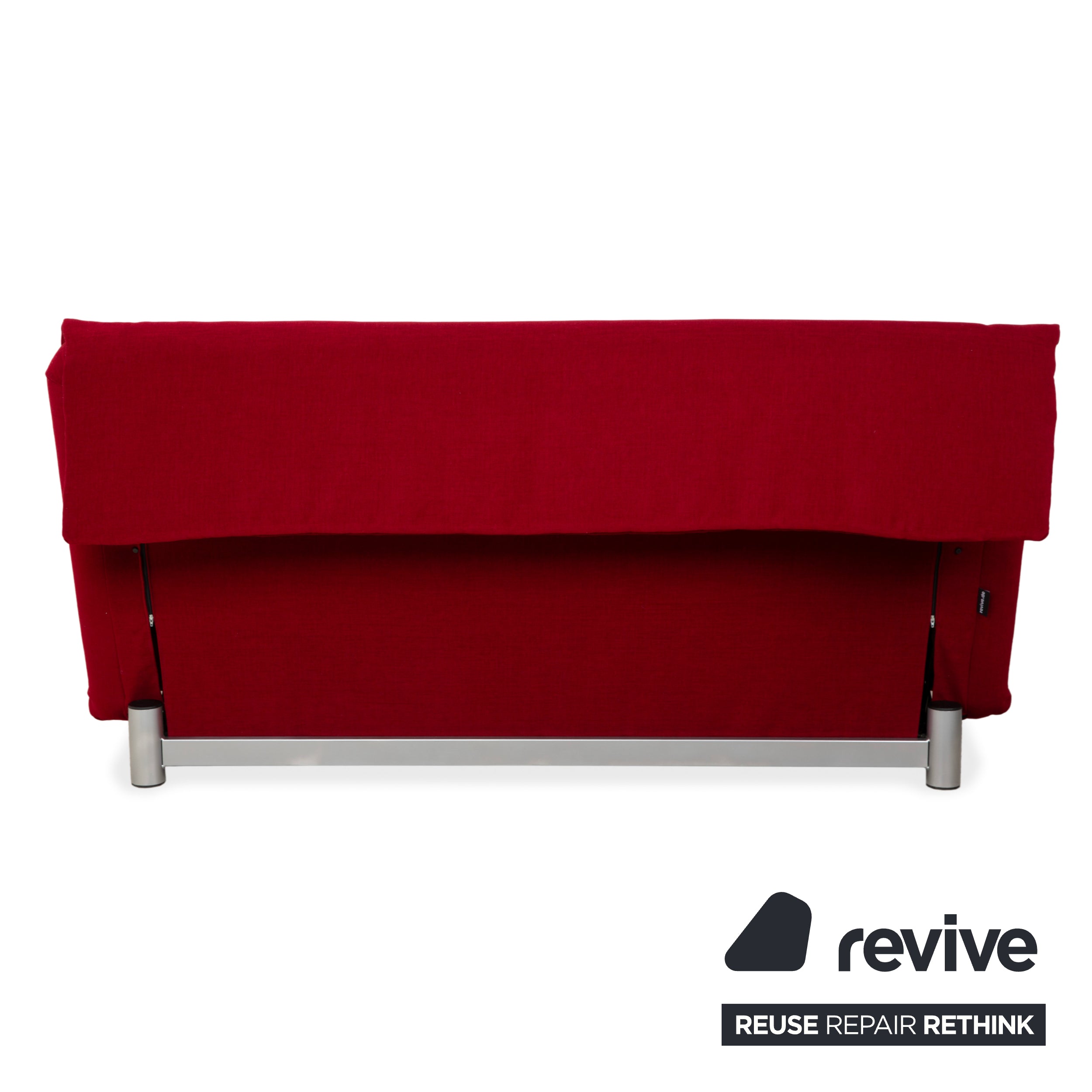 Ligne Roset Multy Dreisitzer Stoff Rot Silber manuelle Schlaffunktion Schlafsofa Couch Neubezug