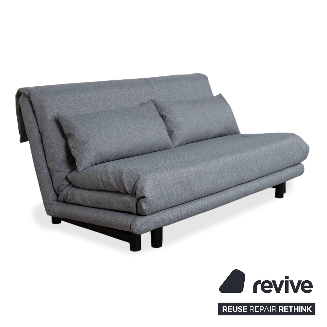 Ligne Roset Multy Fabric Three-Seater Grey Black Manual Function Sofa Couch Sofa Bed New Upholstery