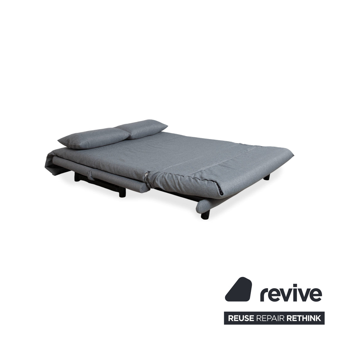 Ligne Roset Multy Stoff Dreisitzer Grau Schwarz manuelle Funktion Sofa Couch Schlafsofa Neubezug
