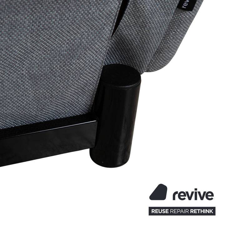 Ligne Roset Multy Stoff Dreisitzer Grau Schwarz manuelle Funktion Sofa Couch Schlafsofa Neubezug