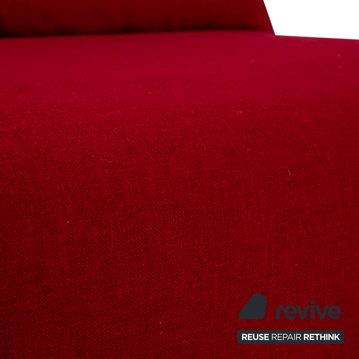 Ligne Roset Multy Trois places Tissu Rouge Argent fonction relax manuelle Canapé convertible Recouvrement neuf