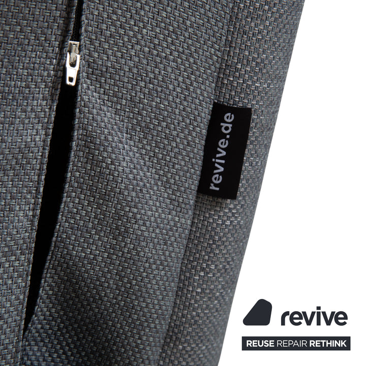 Ligne Roset Multy Stoff Dreisitzer Grau Schwarz manuelle Funktion Sofa Couch Schlafsofa Neubezug