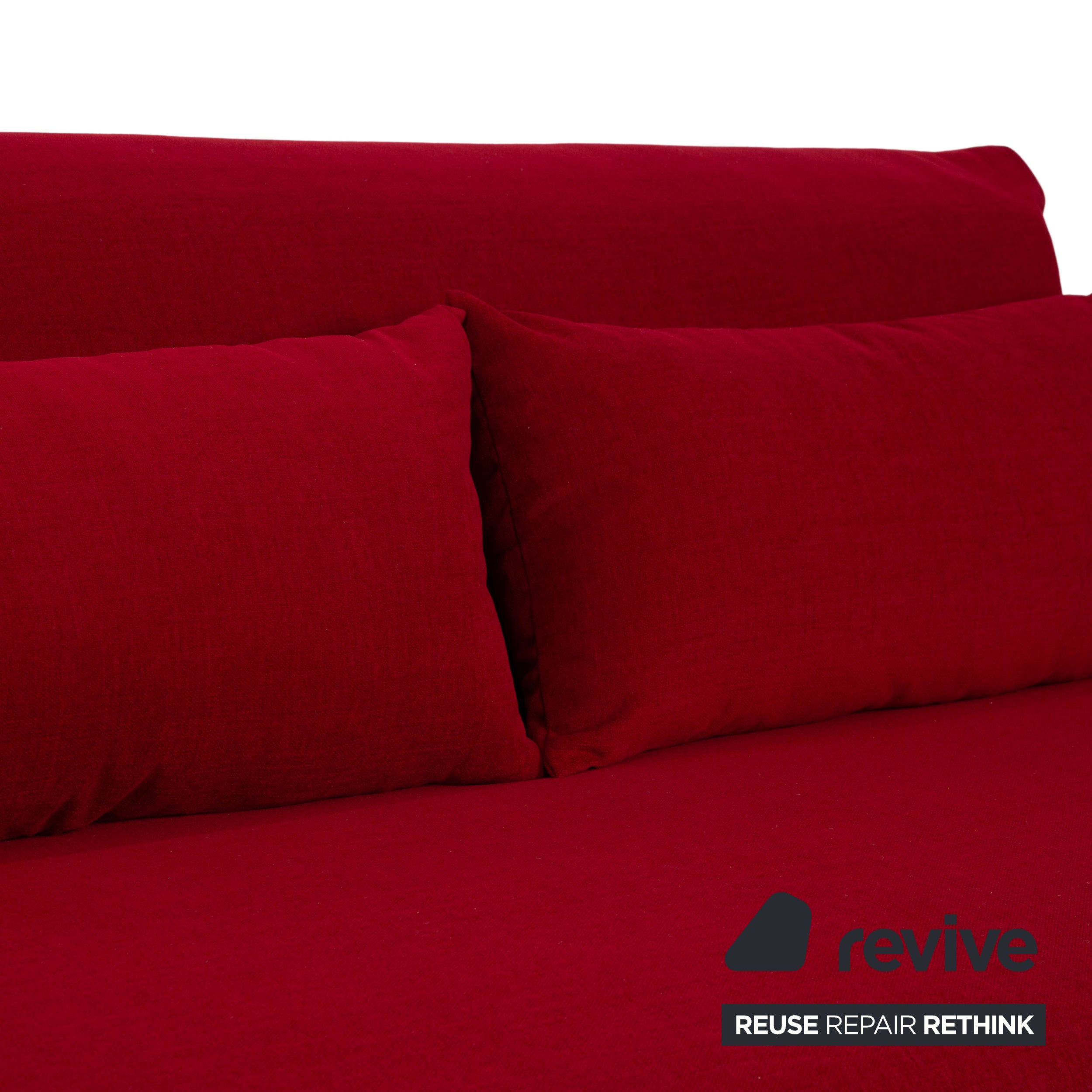 Ligne Roset Multy Dreisitzer Stoff Rot Silber manuelle Schlaffunktion Schlafsofa Couch Neubezug