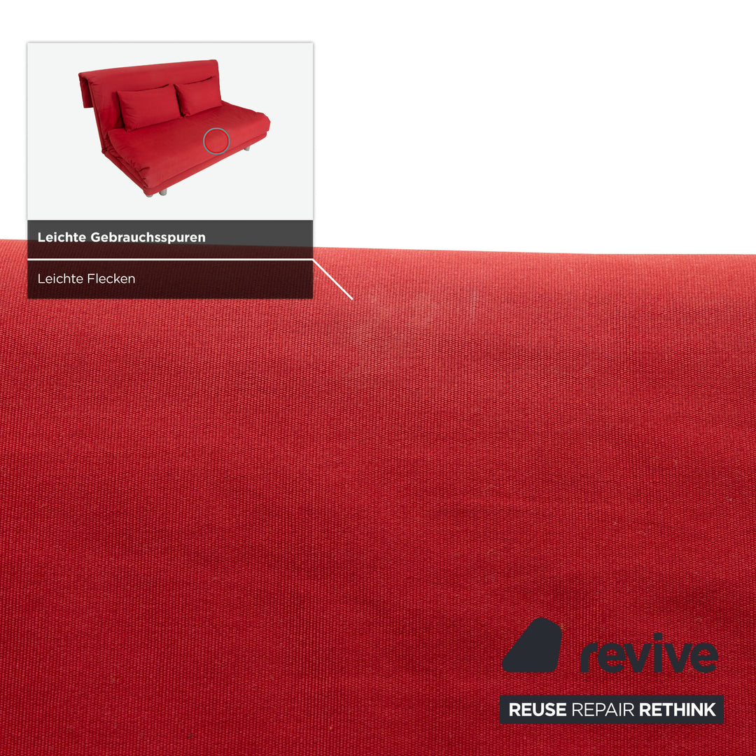 Canapé-lit manuel trois places en tissu Ligne Roset Multy rouge
