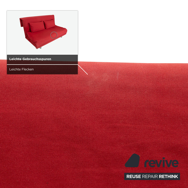 Canapé-lit manuel trois places en tissu Ligne Roset Multy rouge