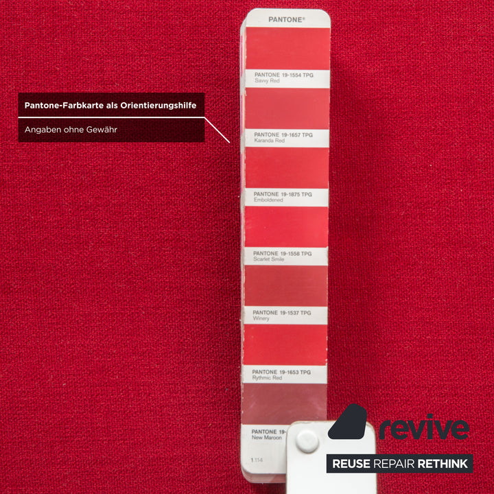 Ligne Roset Multy Stoff Dreisitzer Rot manuelle Schlaffunktion Sofa Couch Gestell Silber Neubezug MALOU 138