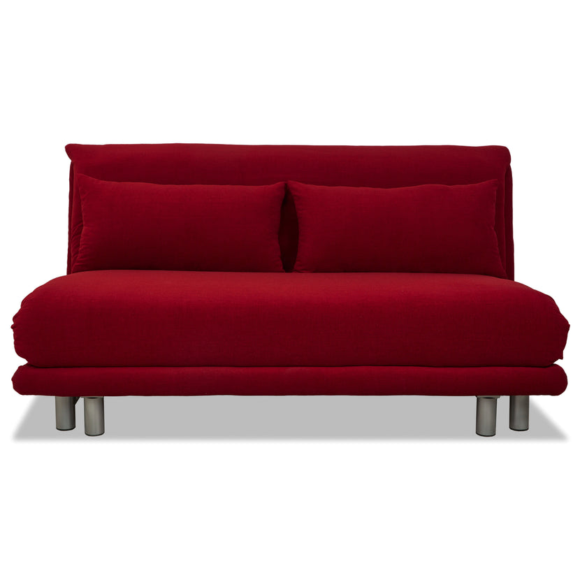 Ligne Roset Multy Stoff Dreisitzer Rot manuelle Schlaffunktion Sofa Couch Gestell Silber Neubezug MALOU 138