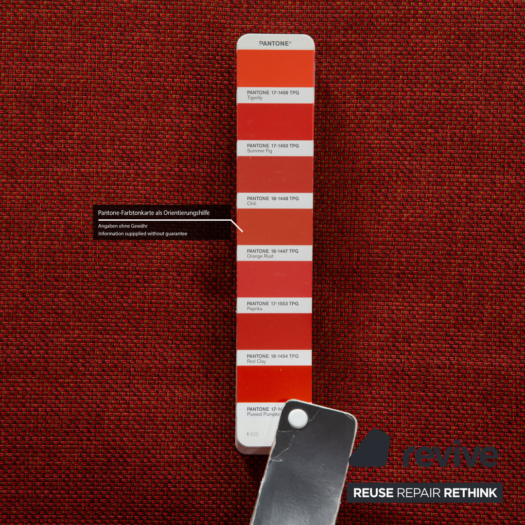 Ligne Roset Multy fabric three-seater red orange sleep function armrests new cover