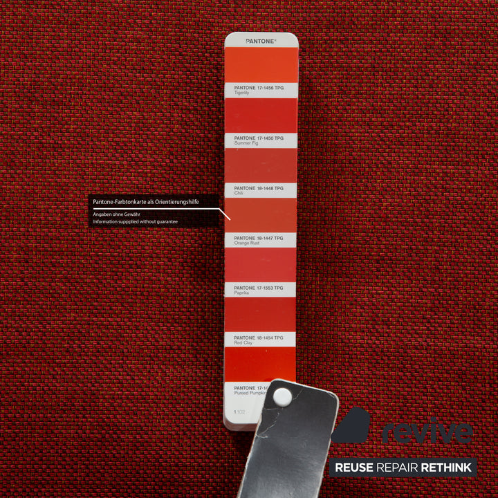 Ligne Roset Multy fabric three-seater red orange sleep function armrests new cover