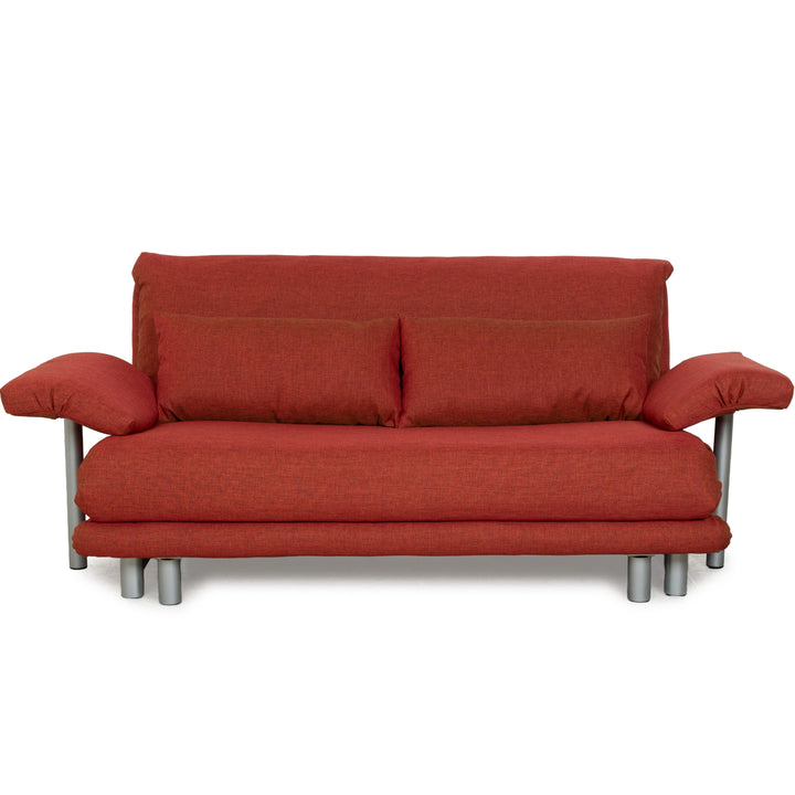Ligne Roset Multy fabric three-seater red orange sleep function armrests new cover