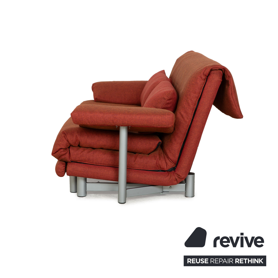 Ligne Roset Multy fabric three-seater red orange sleep function armrests new cover