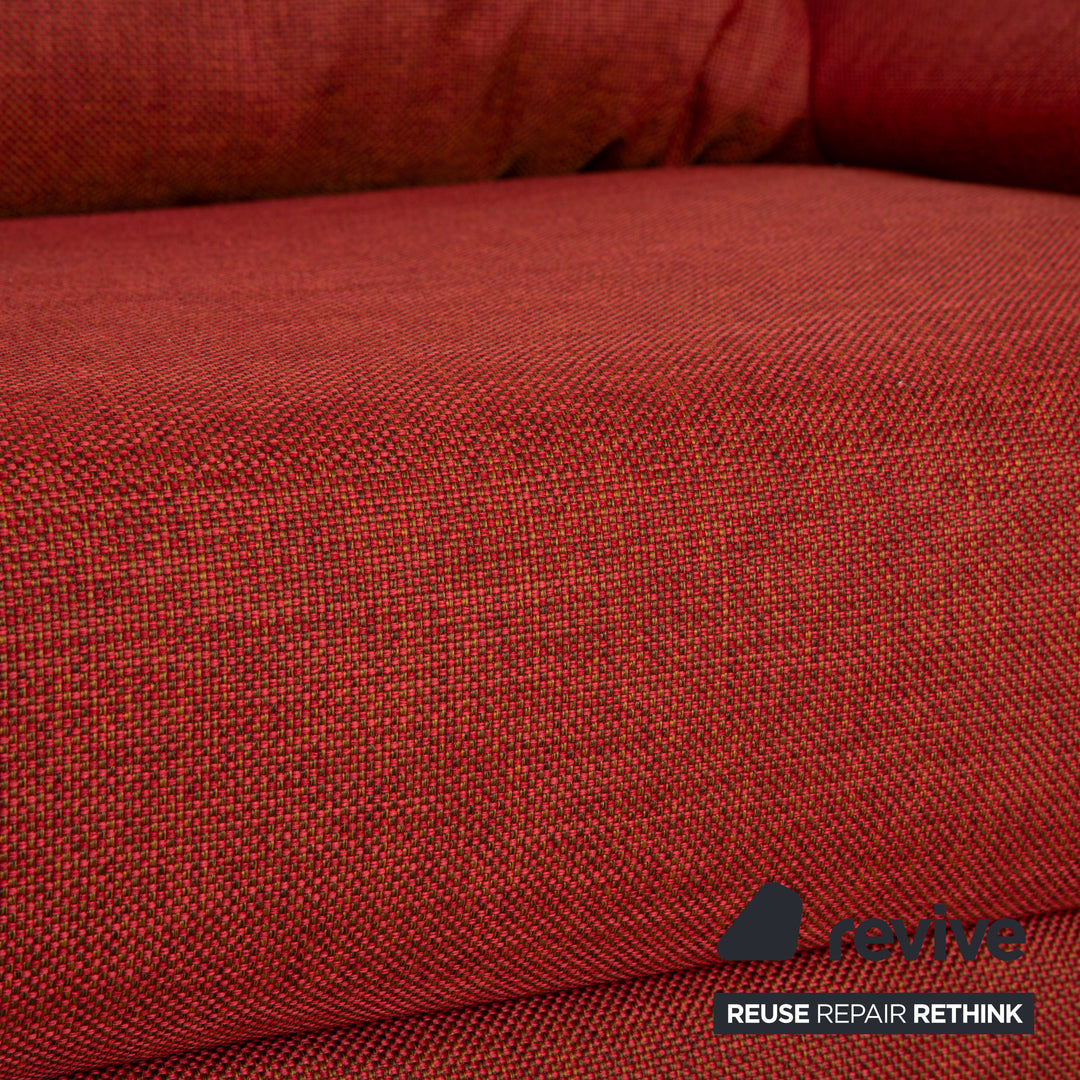 Ligne Roset Multy fabric three-seater red orange sleep function armrests new cover