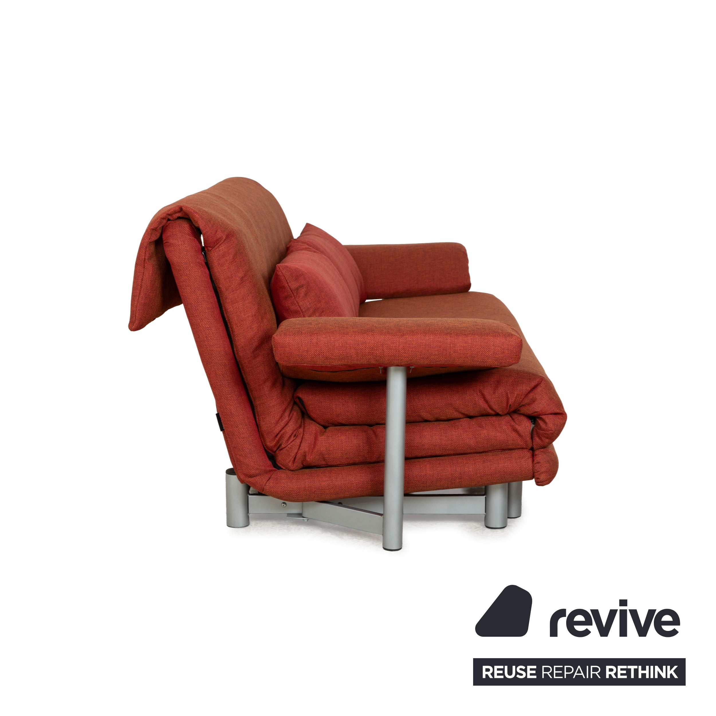 Ligne Roset Multy fabric three-seater red orange sleep function armrests new cover