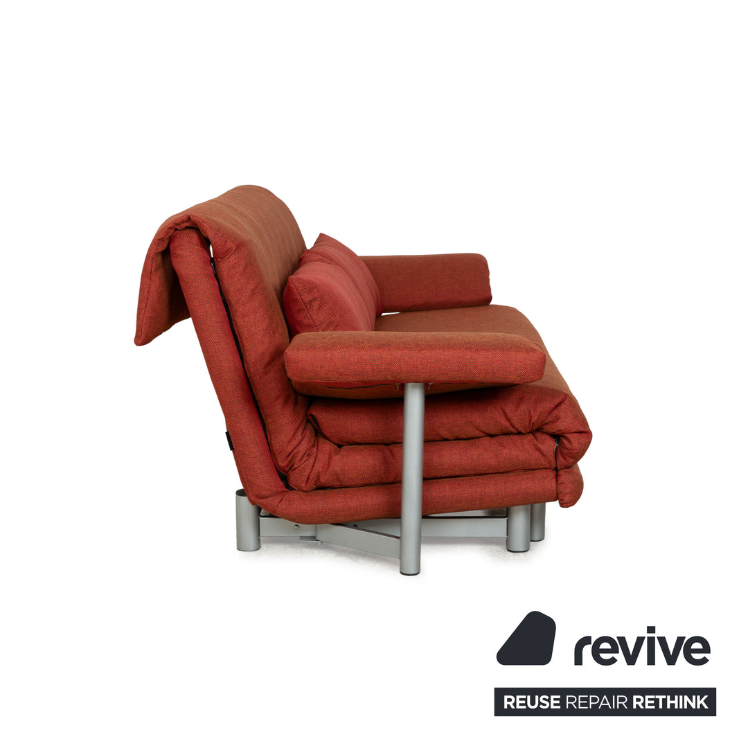 Ligne Roset Multy fabric three-seater red orange sleep function armrests new cover