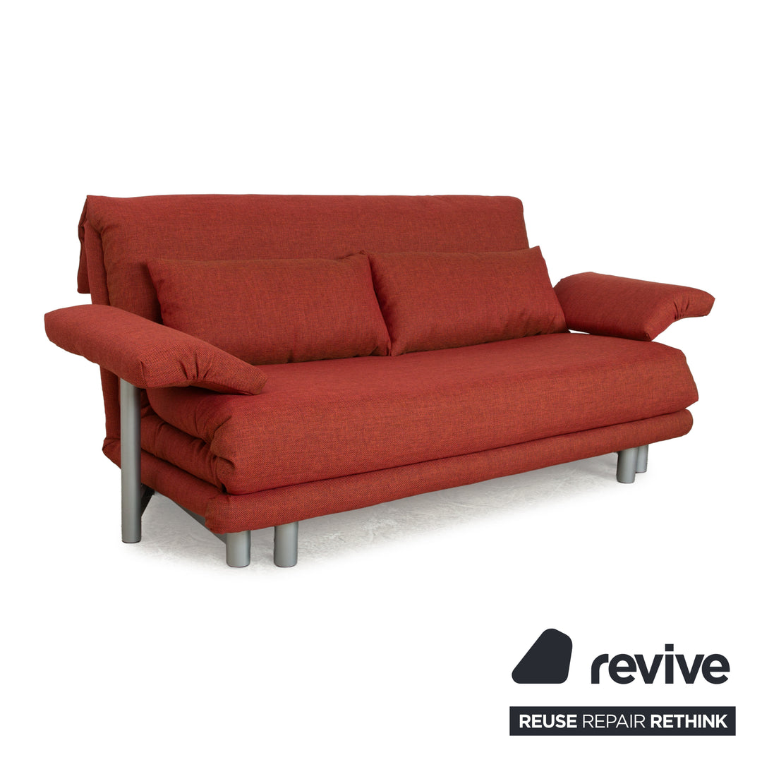 Ligne Roset Multy fabric three-seater red orange sleep function armrests new cover