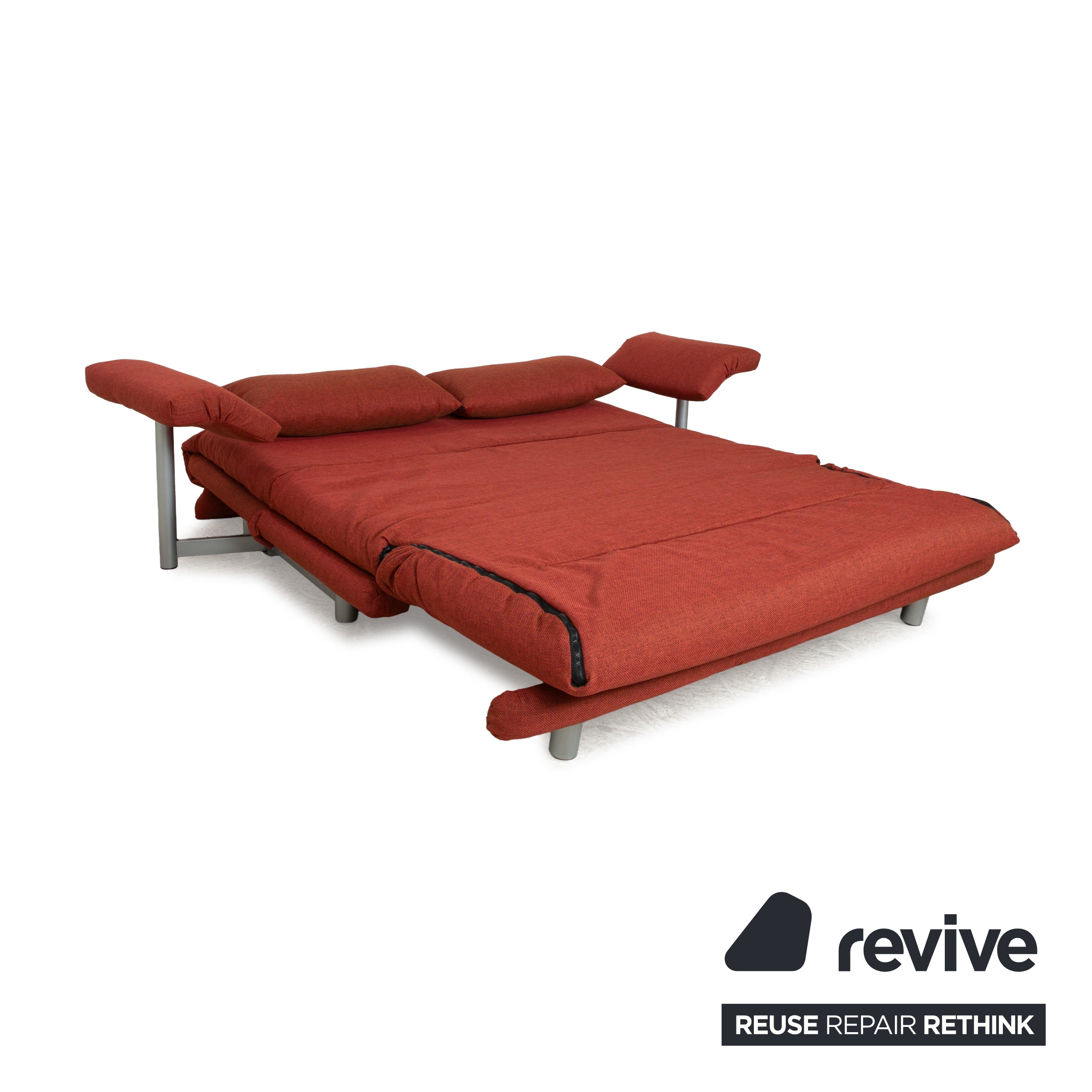 Ligne Roset Multy fabric three-seater red orange sleep function armrests new cover