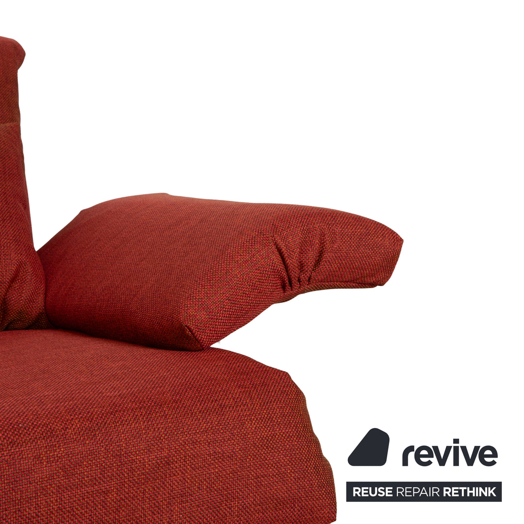 Ligne Roset Multy fabric three-seater red orange sleep function armrests new cover