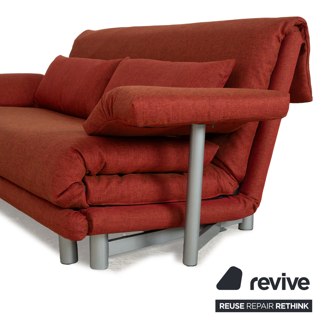 Ligne Roset Multy fabric three-seater red orange sleep function armrests new cover
