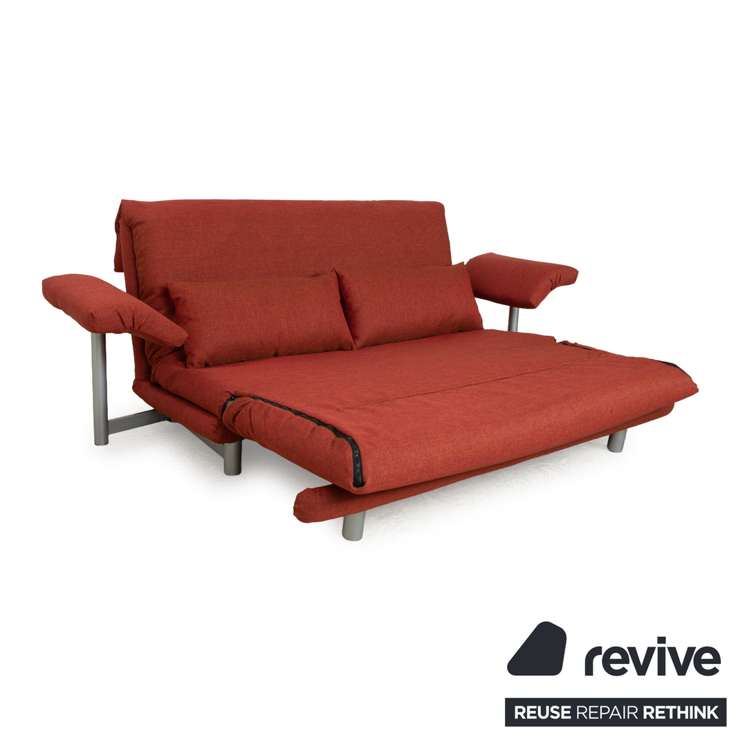 Ligne Roset Multy fabric three-seater red orange sleep function armrests new cover