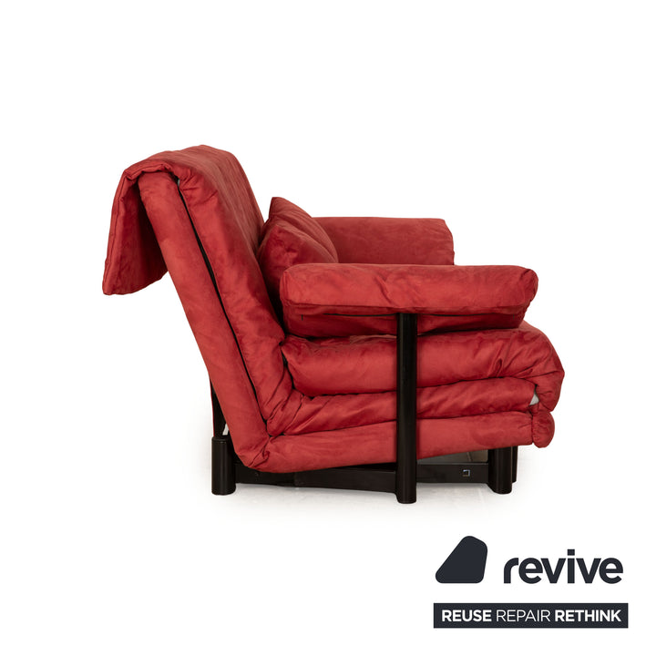 ligne roset Canapé 3 places en tissu Multy rouge rose framboise rouge retapissé