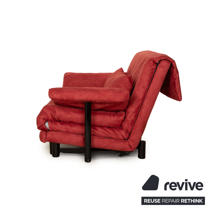 ligne roset Multy Stoff Dreisitzer Rot Pink Himbeerrot Sofa Couch Neubezug inkl. Armlehnen