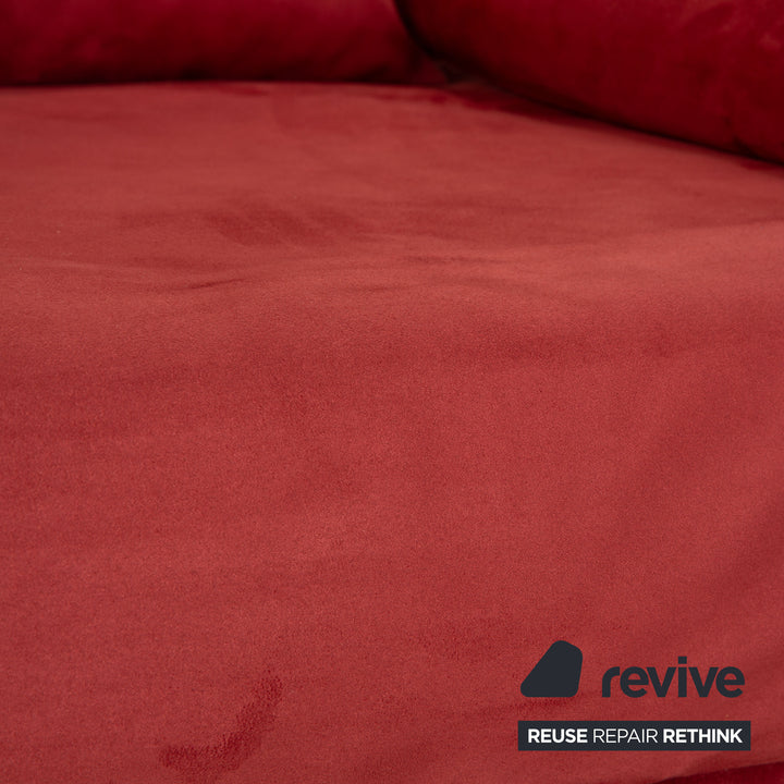ligne roset Multy Stoff Dreisitzer Rot Pink Himbeerrot Sofa Couch Neubezug inkl. Armlehnen