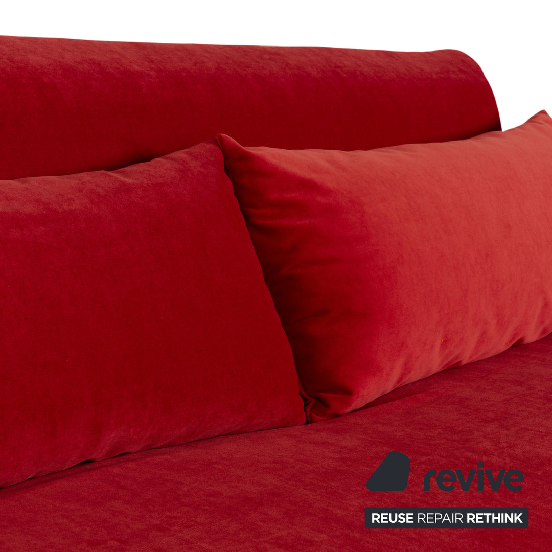 Ligne Roset Multy Stoff Dreisitzer Rot Schlaffunktion Neubezug